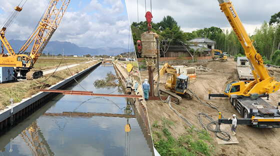 電動式・油圧式バイブロハンマー工法